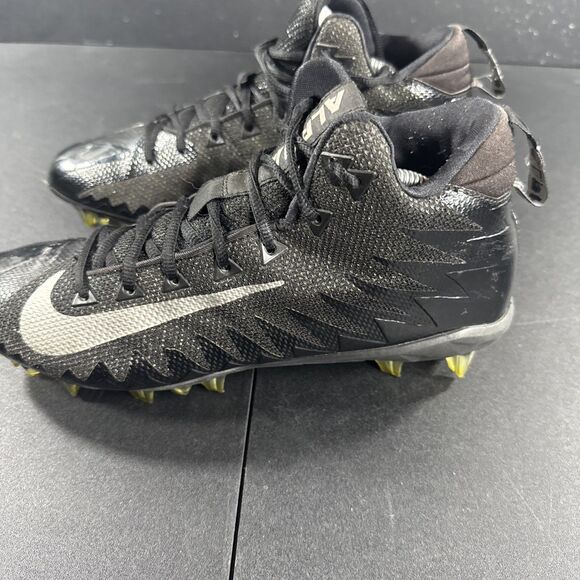 Nike Sz 11 Mens Alpha Menace Pro Mid FNL Football Cleats Black Silver 880410-010 - Picture 5 of 8